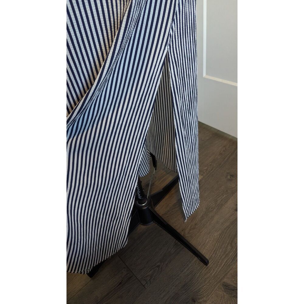 Main Strip Womens Maxi Dress Plus 2XL Paper Bag Waist Pink Orange Striped Black - Picture 6 of 8